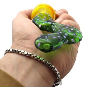 Green Glass Cactus Handpipe