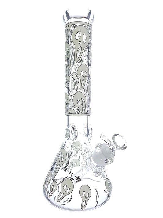 14” Glow in the Dark Ghostface Beaker Bong