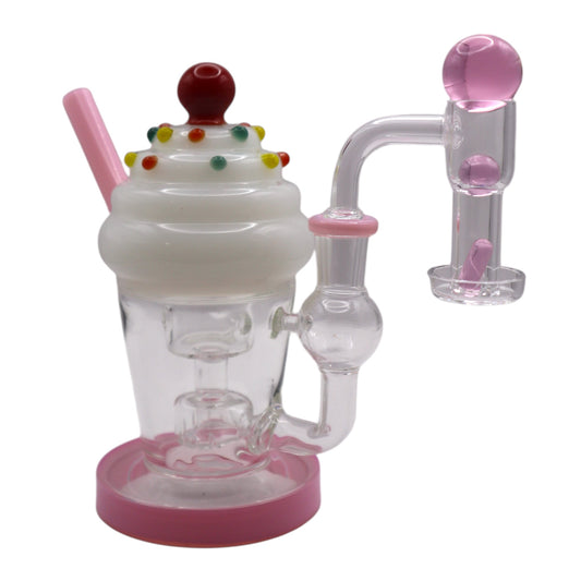 Pink Glass Ice Cream Sunday Dabrig