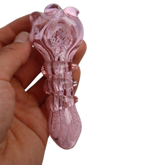 Pink Glass Claw Handpipe