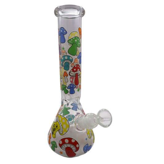 10” Glow in the Dark Mushroom Beaker Bong